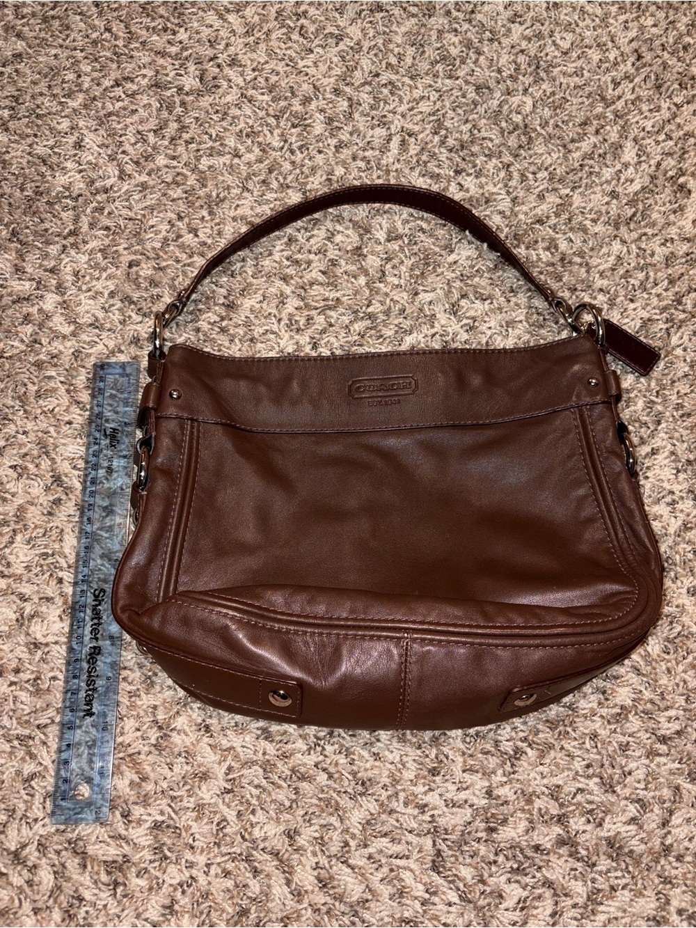 Coach Zoe hobo bag - brown/silver - Picture 8 of 10